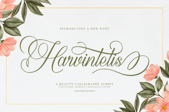 Harvintelis: The Calligraphy Script for Luxurious Design